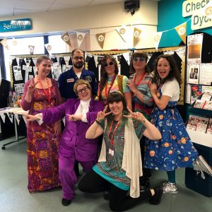 Dressing up at Swansea Library to celebrate 50 years of City status