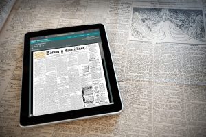 Digital newspaper on a tablet