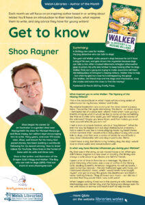 Poster featuring Author of the Month Shoo Rayner