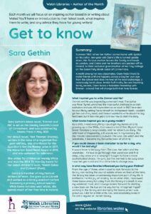 Get to know the Author Poster for Sara Gethin