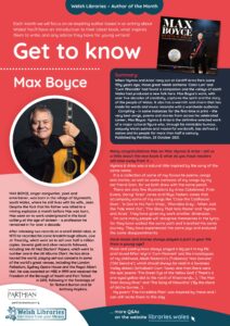 Max BoyceGet to Know the Author Poster