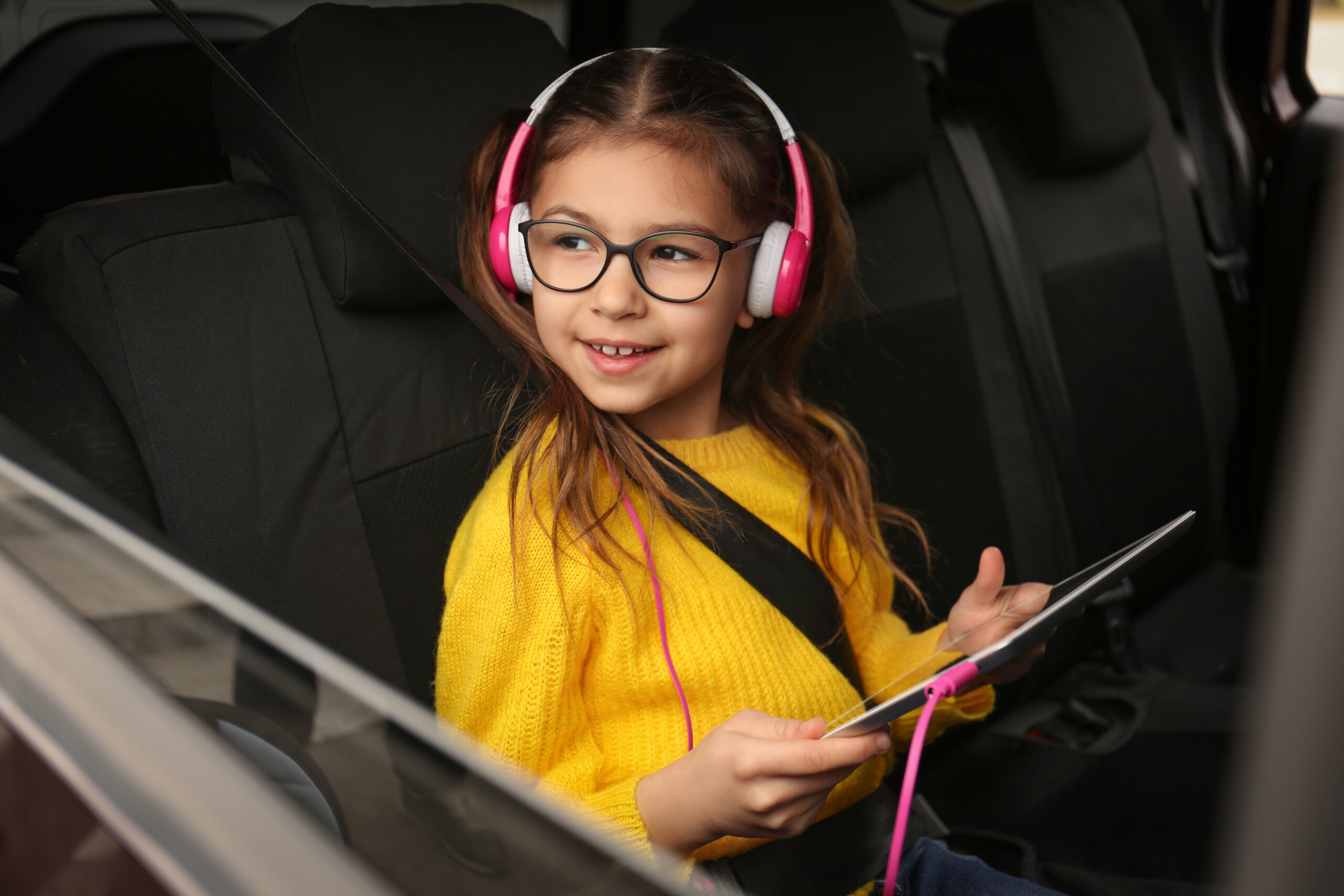 Girl listening to audiobook