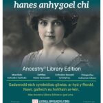 Poster for Ancestry with black and white portrait of a female