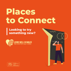 Places to Connect campaign - looking to try something new? Woman with binoculars looking out of doorway