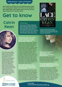 Introducing Author Catrin Kean and her novel Lace on a downloadable poster