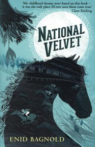 Cover image of National Velvet featuring silhouette of a horse's head and neck